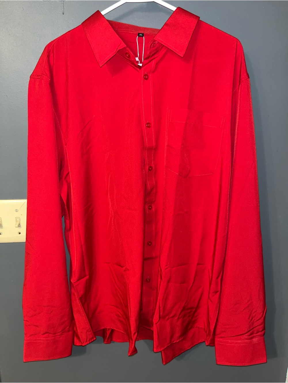 Men's Classic Red Button-Down Shirt